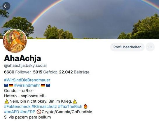 Screenshot 17.03.2025 v. Profil @ahaachja.bsky.social.