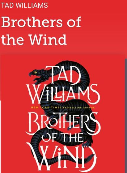 Cover Tad Williams - Brothers of the Wind. Showing a black worm on red ground and the title