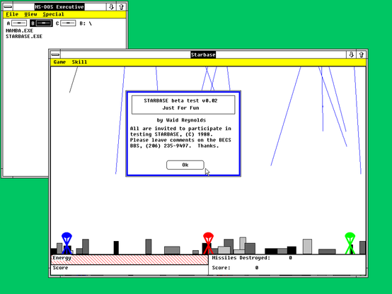 MISSILE COMMAND läuft unter Windows 2.11.