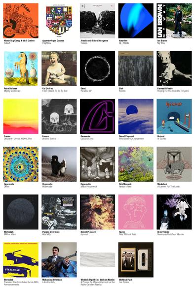 Collage des pochettes des albums de Ahmed Ag Kaedy & Will Guthrie (Tidawt), Apparat Organ Quartet (Pólýfónía), Arashi with Takeo Moriyama (Tokuzo), Autechre (AE_2022－), Ian Brown (My Way), Anna Butterss (Mighty Vertebrate), Cul De Sac (I Don't Want To Go To Bed), Dead. (Paradise LP), Eleh (Kicktile), Farewell Poetry (Hoping For The Invisible To Ignite), France (Desastre - Live At KRAAK Fest), France (Destino Scifosi), Garaventa (Casual Drama), Grand Veymont (Persistance & Changement), Heimat (Iti Eta No), Hyperculte (Demo), Hyperculte (Hyperculte), Hyperculte (Massif Occidental), Rob Mazurek (Nestor's Nest), Merkabah (A Lament For The Lamb), Merkabah (Million Miles), Pangea De Futura (War Milk), Benoit Pioulard (Hymnal), Razen (Rain Without Rain), Rien Virgule (Berceuses Des Deux Mondes), Stereolab (Transient Random-Noise Bursts With Announcements [2025 Reissue]), Mohammad Syfkhan (I Am Kurdish), Wirklich Pipit Feat. William Nurdin (A Propos De Minos (Impros Live Sur Radio Caraïbes Nancy)), Wirklich Pipit (Les Zozios)