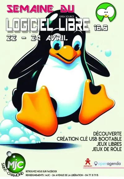Affiche Semaine du Logiciel Libre MJC St-Chamond 2025
