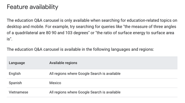 Google Education Q&A carousel now supports Spanish and Vietnamese, not just English
