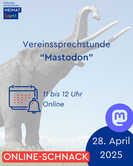 Online-Vereinssprechstunde "Mastodon" am 28. April 2025 von 11 bis 12 Uhr, fur Mitglieder des SHHB