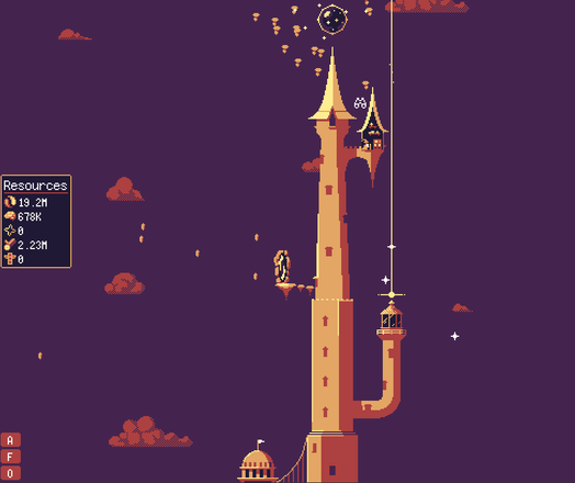 Screenshot aus dem Spiel "tower-wizard"
Ein Magier-Turm im Pixel-Art-Style.