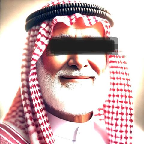 Gros plan sur Sulaiman Al Rajhi, vêtu du thobe et de la ghutra traditionnels saoudiens. Son sourire chaleureux et son expression sereine reflètent son humilité et sa générosité. Son regard, empreint de sagesse, raconte l'histoire d'un homme qui a bâti un empire avec foi et persévérance, tout en consacrant sa fortune à des œuvres caritatives.