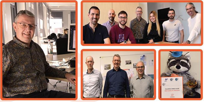 Photomontage  - 4 various images including Alain in his working environment