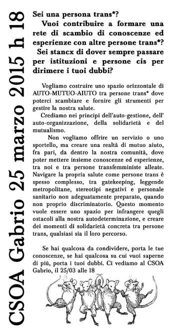 AUTO-MUTUO-AIUTO tra persone trans*
