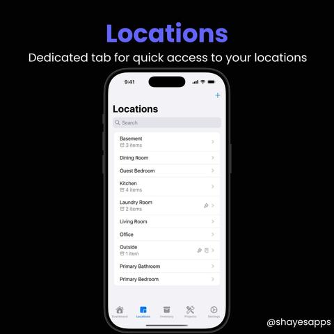 Locations

Dedicated tab for quick access to your locations