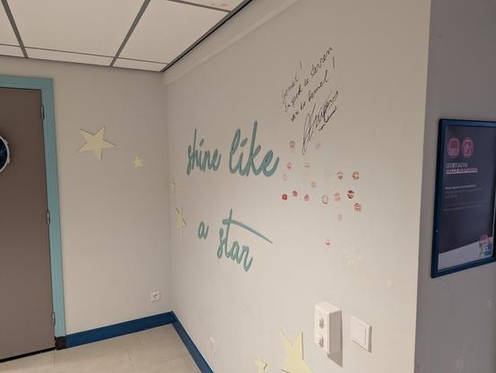 A wall in the dressing room