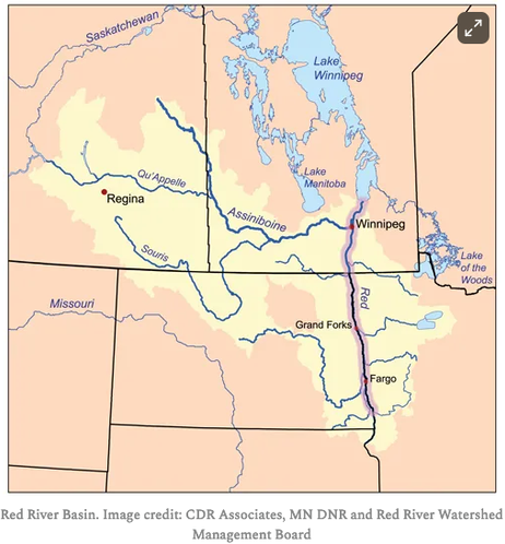 Map of the red river of the north
