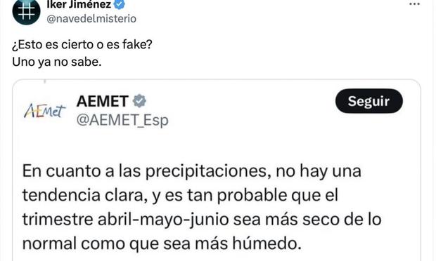Tuit de Iker Jiménez (X de Iker Jiménez)