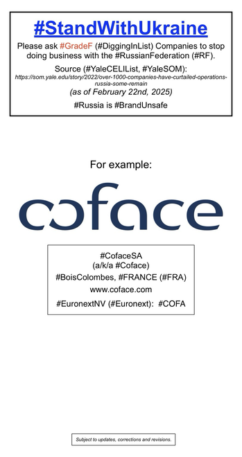 Logo and company information for Coface S.A. (Bois-Colombes, France).