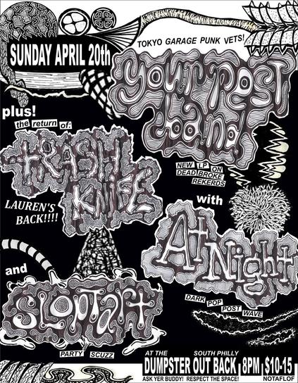 YOUR PEST BAND (Tokyo), TRASH KNIFE, AT NIGHT, SLOPTART