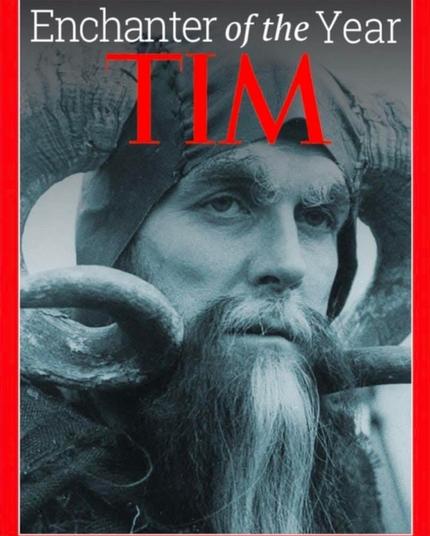 A Time Magazine mockup cover showing John Cleese as "Tim the Enchanter" from the film "Monty Python and the Holy Grail", declaring him "Enchanter of the Year."