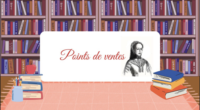 Une librairie, le dessin de Louise Labbé et les Différents points de ventes pour le journal Les Belles Cordières sont à Lyon4 : Vivement dimanche et Librairie des Canuts, Lyon5: La Virevolte et l’Esperluette, Lyon6 : L’Astragale, Lyon7 La Madeleine et Terres des livres, Lyon1 : Librairie a Soie, Villeurbanne : Lettres à croquer, Caluire : Cordelia