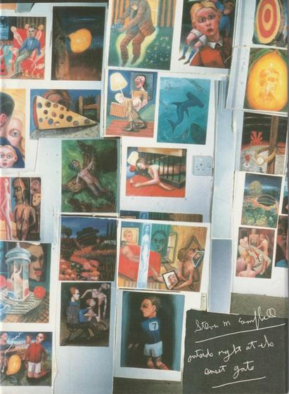 Book cover showing multiple sheets of pages of images with the artist's name and the title handwritten at the bottom right.