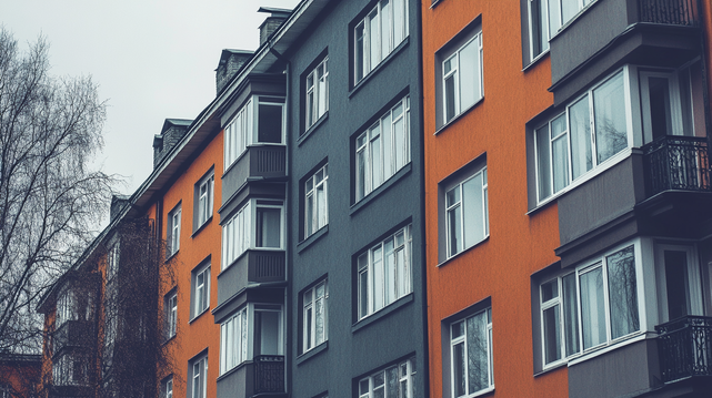 Contraste Urbain
Une façade d’immeuble soviétique aux tons gris et orange, alternant entre nostalgie et modernité. L’alignement des fenêtres et des balcons crée un motif géométrique saisissant, soulignant l’élégance brute de l’urbanisme d’autrefois.
A Soviet-era apartment facade in shades of gray and orange, balancing nostalgia and modernity. The alignment of windows and balconies forms a striking geometric pattern, emphasizing the raw elegance of past urbanism.