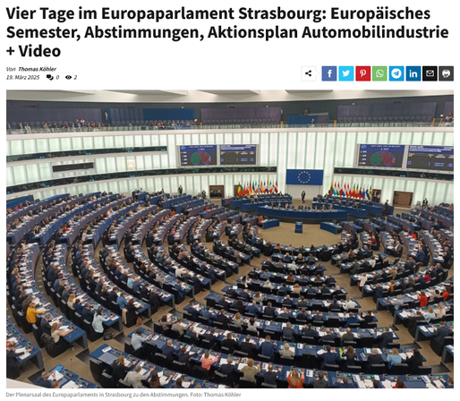 Plenarsaal im Europaparlament