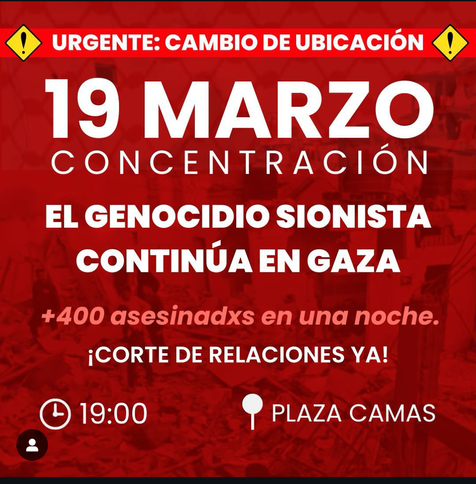 CARTEL EN ROJO CON LA INFORMACIÓN DICHA EN el post
