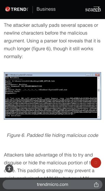 Use of spaces and newlines in LNK files described.