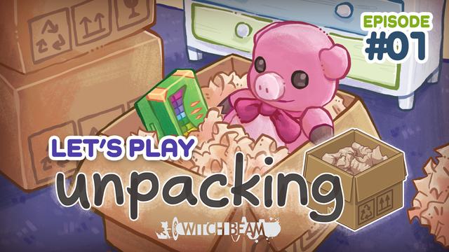Thumbnail of the youtube video of me playing UNPACKING game, episode number one.