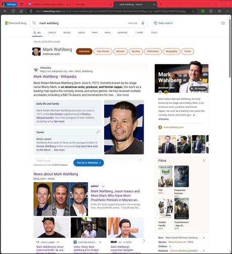 #BingAI #Reports that #MarkWahlberg is #NotTheSame as #MattDamon...