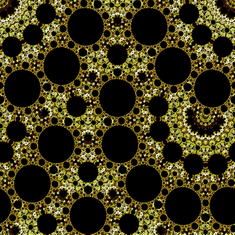 Colored precise (not skewed) version of HAKMEM 149 based structure, colors are exponentially mapped based on iteration count.