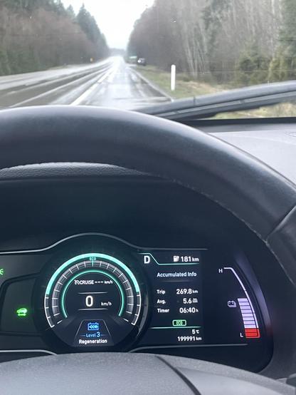 A picture from a few days ago shows the same dashboard with the odometer at 199991