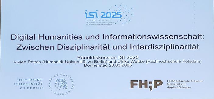 Eröffnungsfolie mit Titel der Paneldiskussion