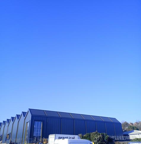 Blue sky and industrial building
