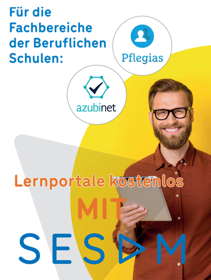 Ausschnitt des LMZ Flyer für die Plattformen Pflegias und Azubinet