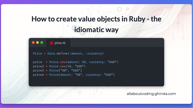 Screen of an example of Data class in Ruby