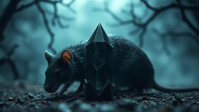 Rat with a Black crystal