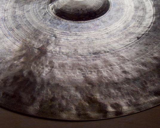 picture of a cymbal with hand made hammer blows
