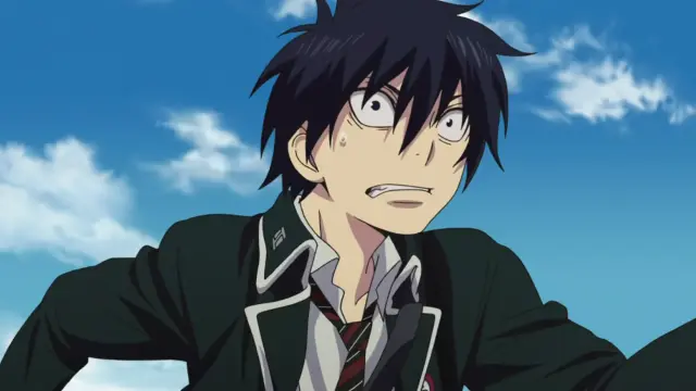 Main character running sweating