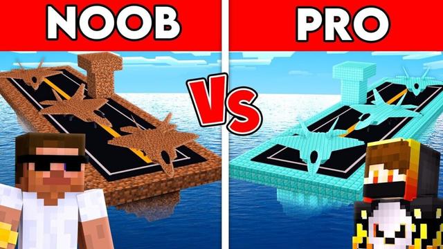 NOOB vs PRO Aircraft Carrier Build Battle....