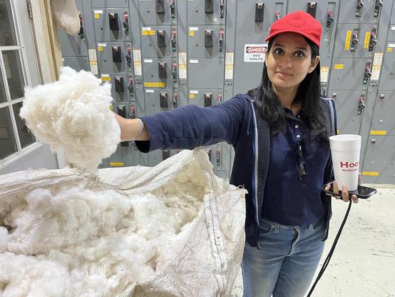Seeing the cotton ginning process in person.