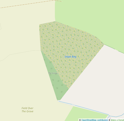 OSM screenshot with a bog name "Snipe Bog"