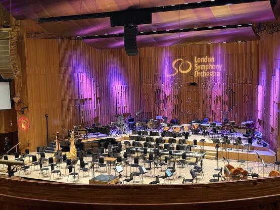 Barbican stage before the orchestra started assembling