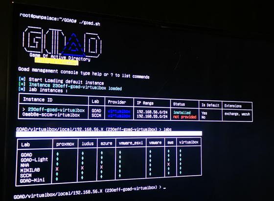 Game of Active Directory v3 Lab

The dashboard of the new virtual lab loading system