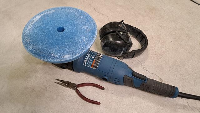 I will build a bracket/clamp to hold the electric polisher upside down...to allow me to hold small parts and better control the polishing process.