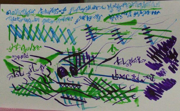 There are some colorful squiggles and letters!
Not one of them is legible to a reader of latin letters.
also goblin.