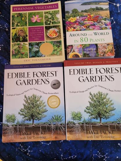 Four books:

Around the World in 80 Plants 
Perennial Vegetables 
Edible Forest Gardens vols. 1 and 2