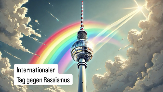 Fernsehturm vor Regenbogen. Ki generiert.