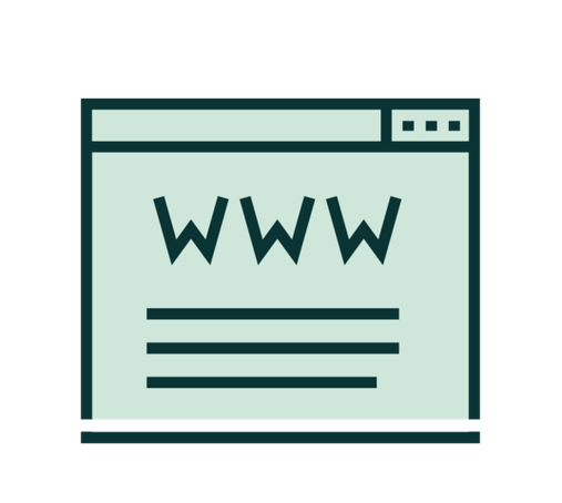 An Icon Depicting a Basic Web Page with the letters "WWW" above some lines indicating text.