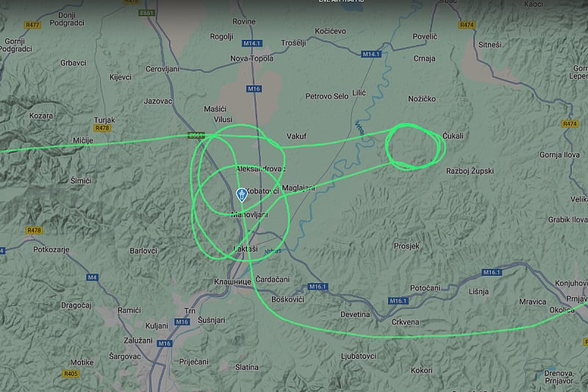 Flight Route Beech 90 King Air, ( DEA Aviation) over Bosnia&Herzegowina