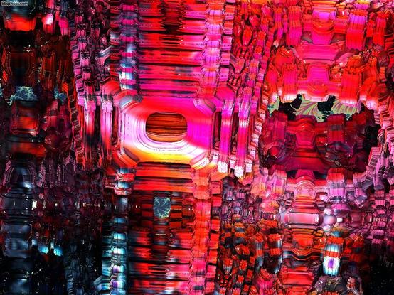 Red glossy Mandebulb MengerSMT cubes