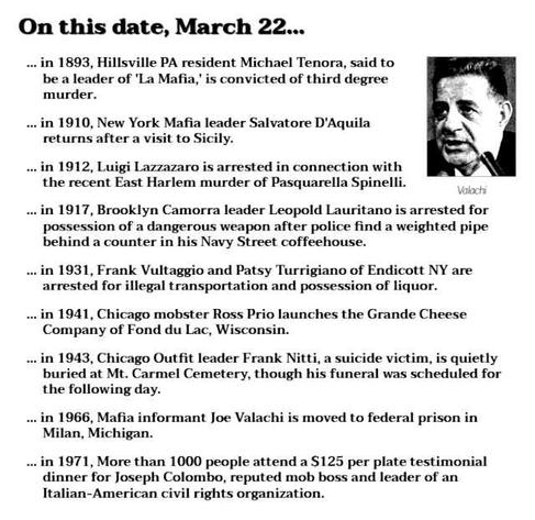 Collection of crime history items from March 22.