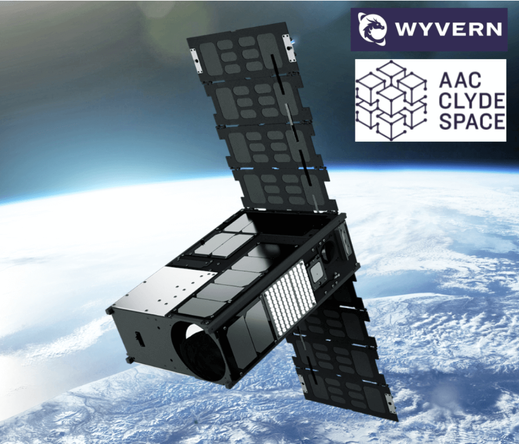 Illustration of Wyvern's Dragonette 6U CubeSat satellite in Earth orbit.