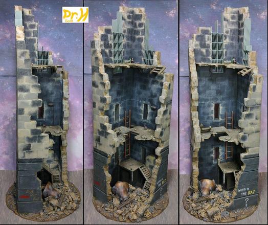 The inside of the broken bell tower terrain piece.